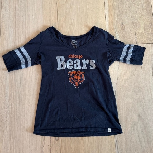 ‘47 Chicago Bears Vintage Mid Arm Length Tee Shirt Size Small - Picture 1 of 3